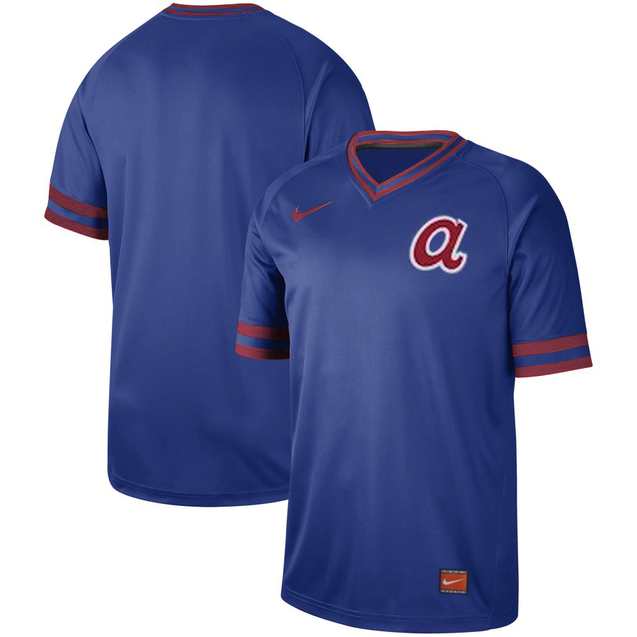 Men's Atlanta Braves Blank Blue Cooperstown Collection Legend Stitched MLB Jersey